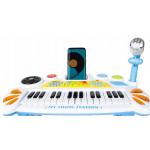 Vaikiškas pianinas - sintezatorius su mikrofonu ir kėdute - Blue